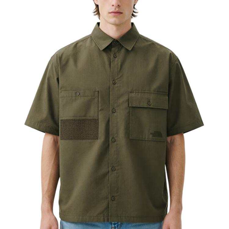 THE NORTH FACE Shirts Men's 21L Green Lapel Moderate