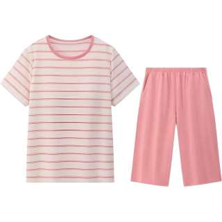 THREEGUN Pajama Set Crew Neck Short Sleeved Shirt And Shorts Women's