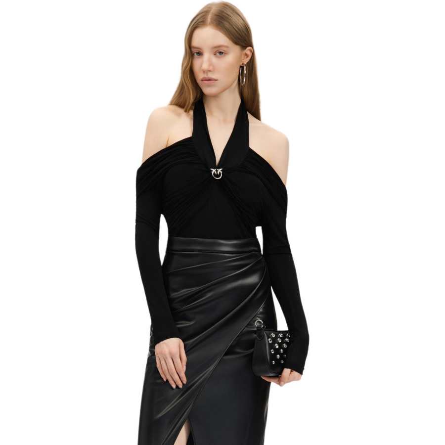 PINKO T Shirts Women's Black Halter Moderate Other