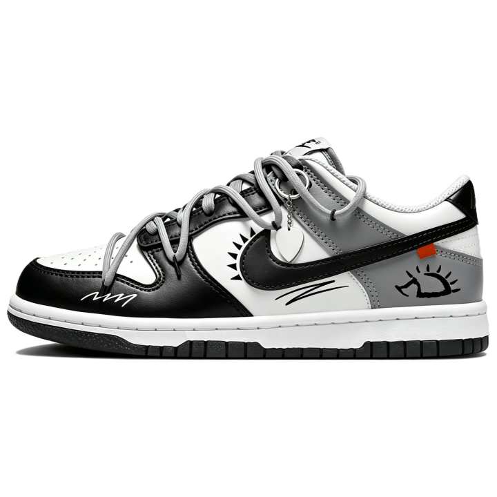 Nike Nike Dunk Low top Skateboard Shoes Unisex Black White Gray