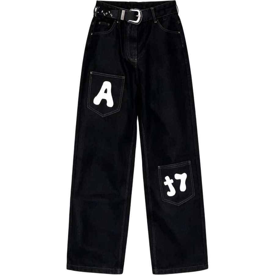 Lnga Landgre Jeans Men's Black Moderate Wide Leg Pants