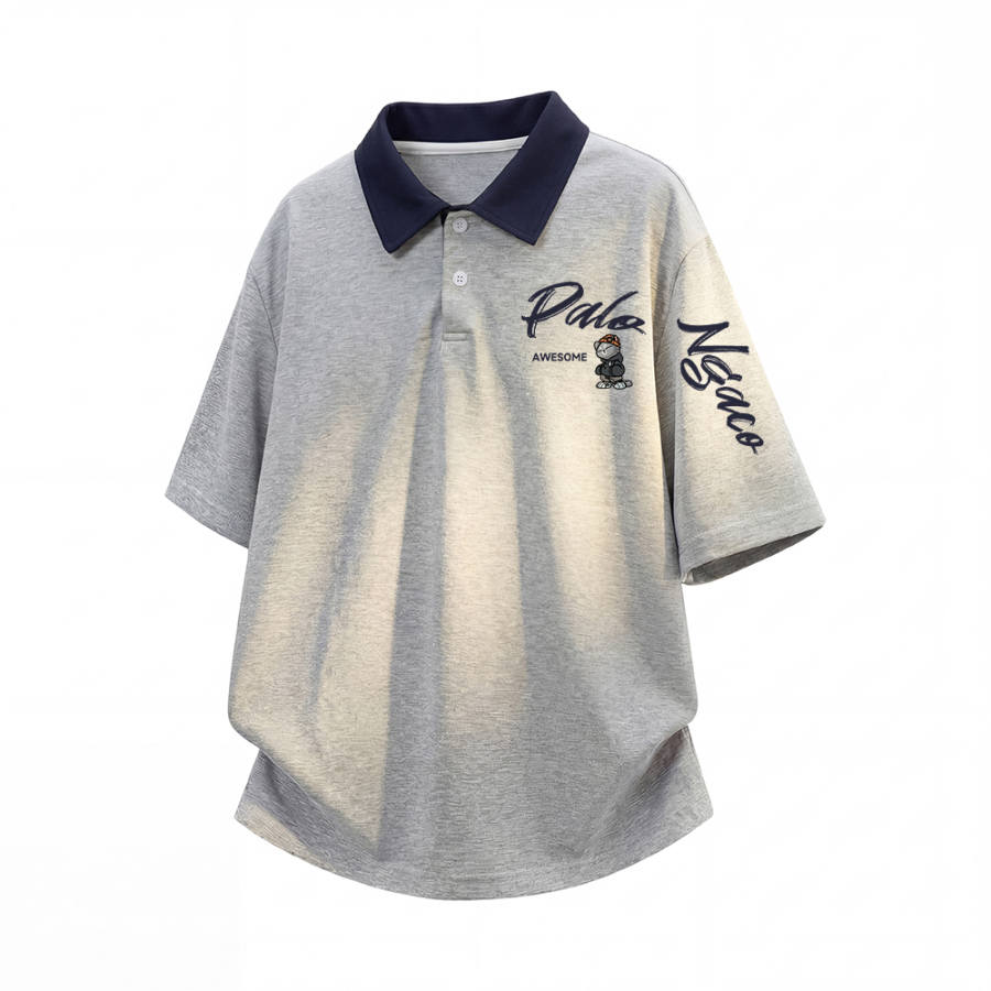 PAL ONGACO Polo Shirts Unisex Polo Collar Moderate Straight Fit