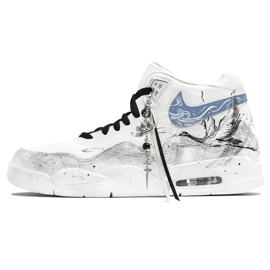 Nike Nike Flight Legacy Jianghe Xing, Day One Culture V Vintage Basketball Shoes Unisex White Blue