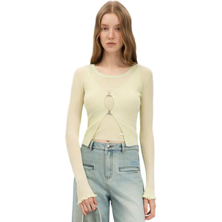 PINKO Knitwear Women's Light Yellow Crew Neck Thin Other