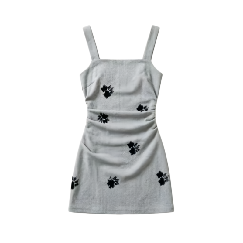 DUSHE Slip Dresses Women's Gray Camisole Thin Short Skirt