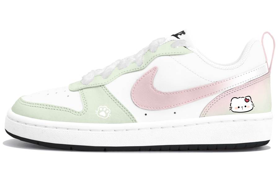 Nike Nike Court Borough Milk Green Sweet Cat Low top Kids' Skateboarding Shoes Pink Teenagers