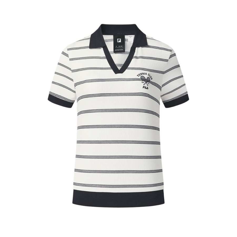 FILA Tennis Tops Women's Cloud White V Neck Moderate