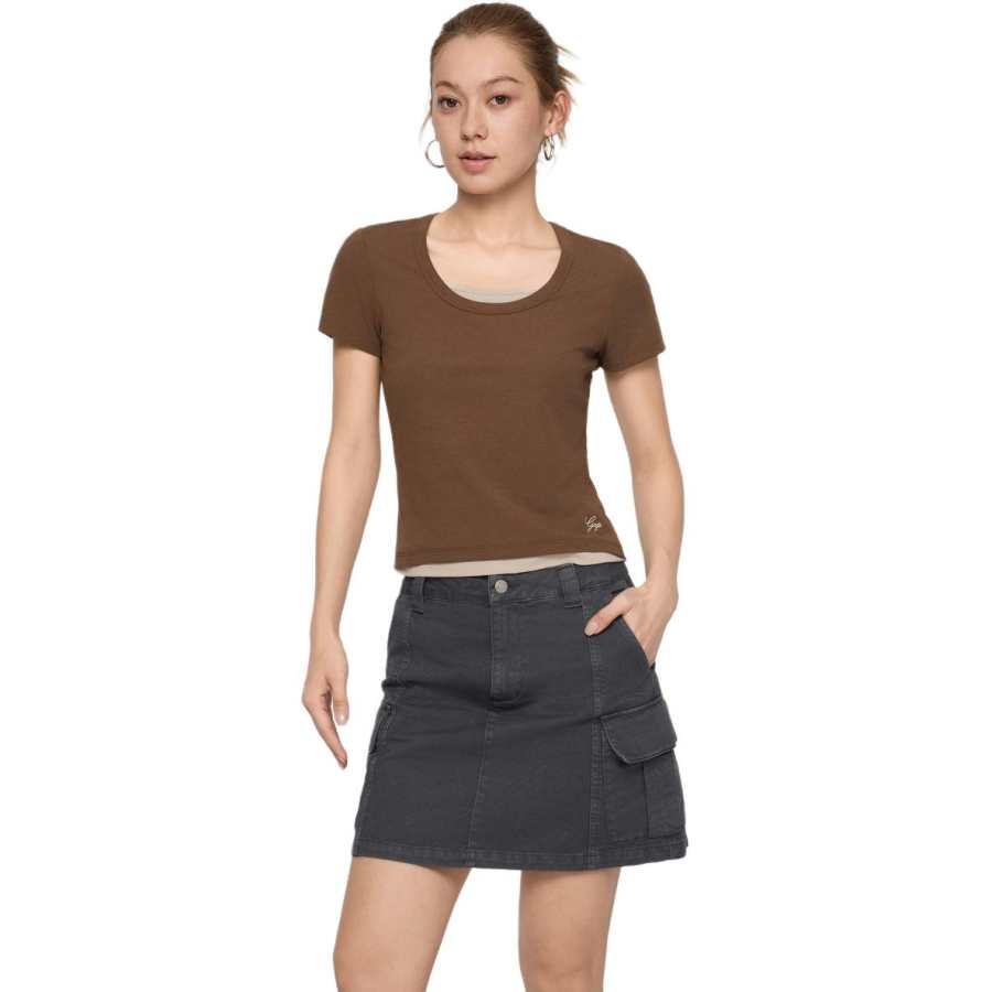 GAP T Shirts Women's Crew Neck Mock Two Piece