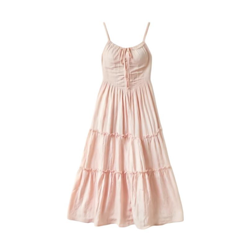 DUSHE Slip Dresses Women's Pink Camisole Thin Long Skirt