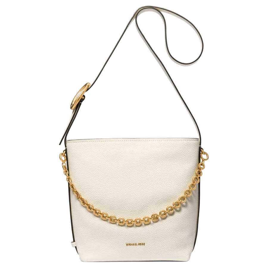 MICHAEL KORS Nolita Cow Leather Water Buckets Crossbody Bag Small Women's Ecru