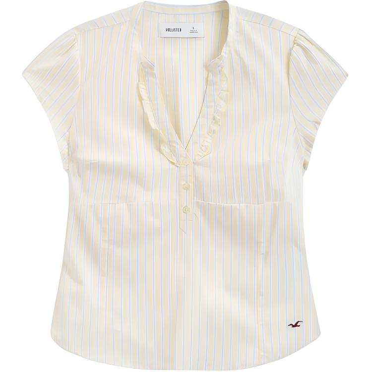Hollister/ Shirts Women's Yellow V Neck Moderate