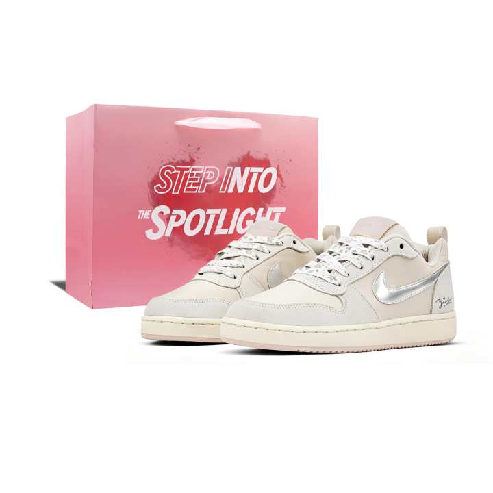 Nike Nike Court Borough Skateboard Shoes Women's Low Top Beige White Pink Multicolor