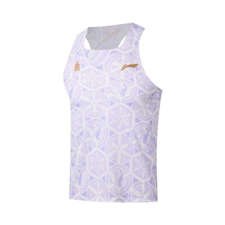 Li-Ning Li Ning x GUGONGLIANMINGKUAN Dragon Sparrow Running Tank Top Men's White Purple