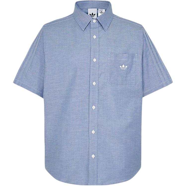 Adidas Originals Shirts Men's Blue Lapel Moderate