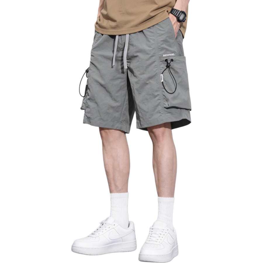 Tonlion Casual Shorts Unisex Thin Straight Fit Pants