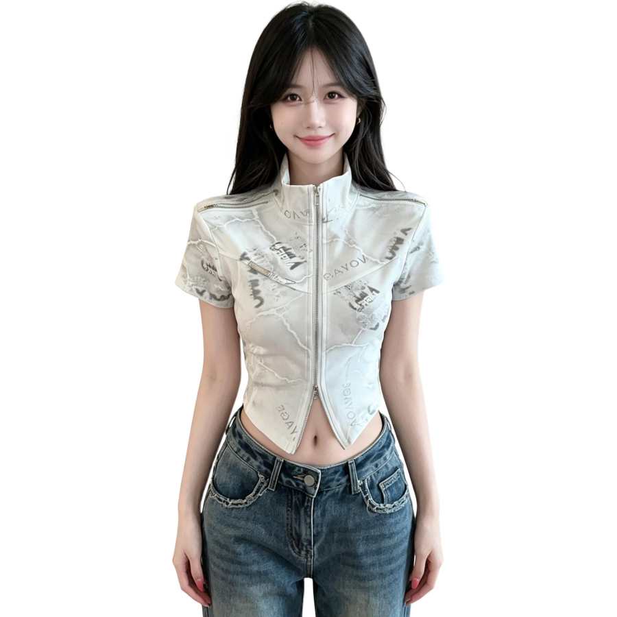 JBBCN JBBCN T Shirts Women's Stand Collar