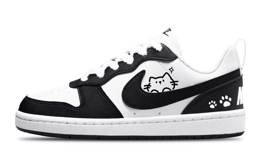 Nike Nike Court Borough Leather Low top Kids' Skateboarding Shoes Black Teenagers