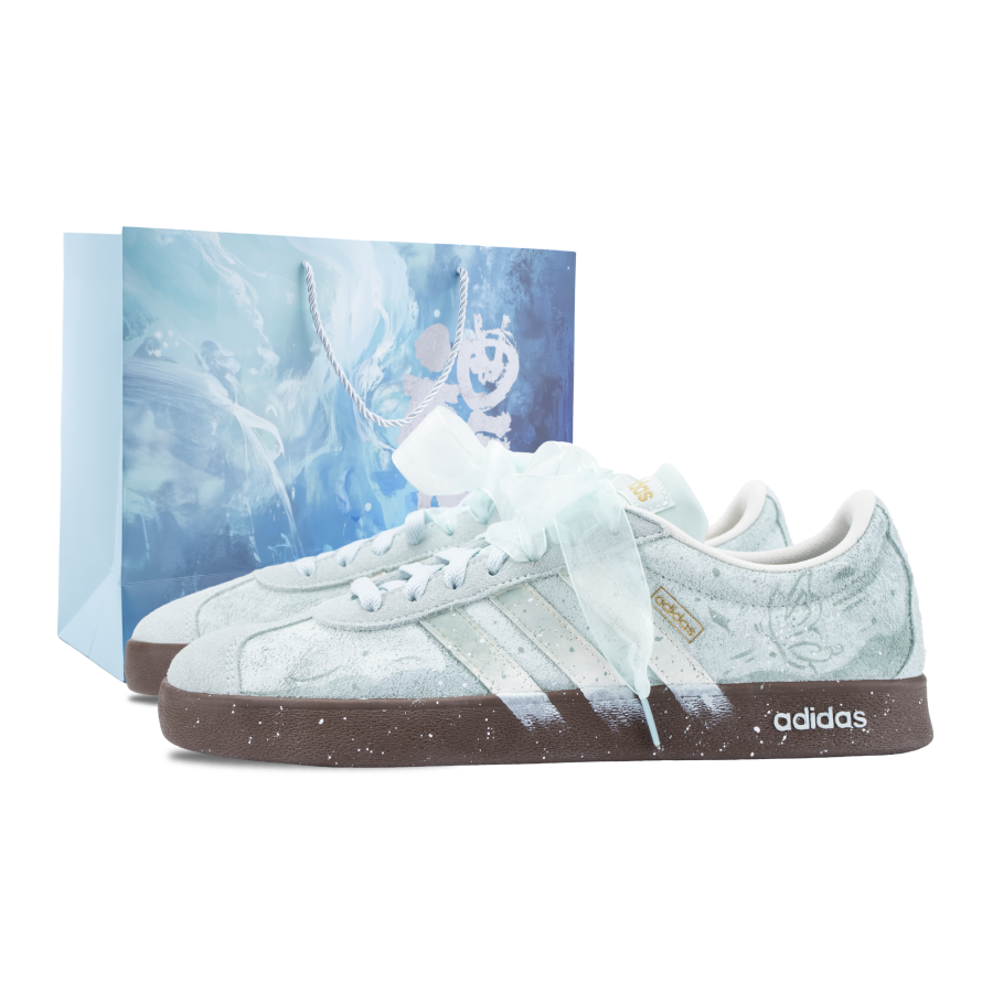 Adidas Adidas Vl Court Classic Slip Resistant Abrasion Resistant Low top German Army Trainers Unisex Cyan
