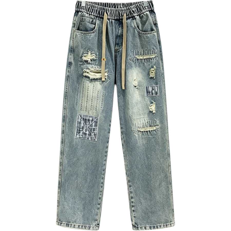 Lnga Landgre Jeans Men's Blue Moderate Wide Leg Pants