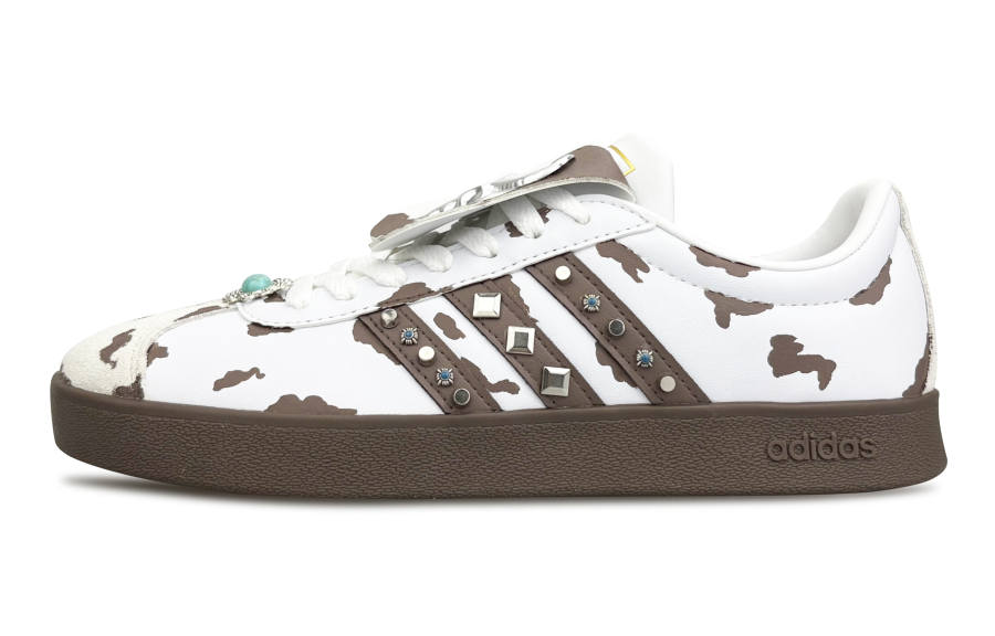 Adidas Adidas VL COURT 2.0 Cow Synthetic Leather Slip Resistant Abrasion Resistant Low top Skateboard Shoes Unisex White
