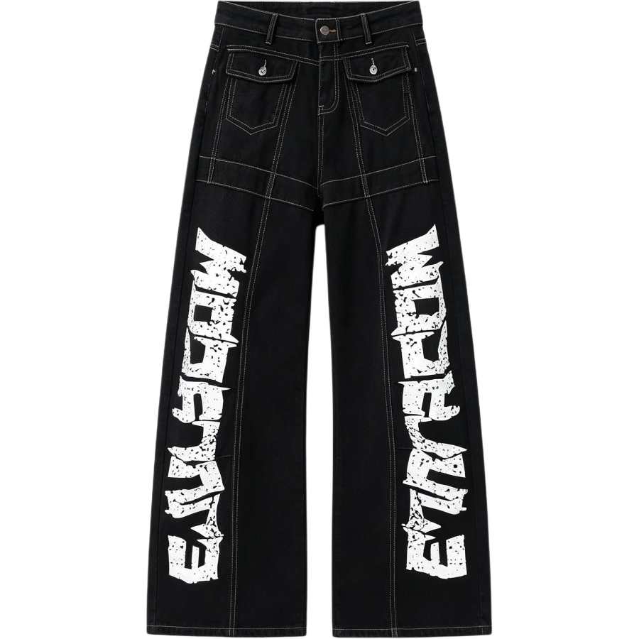 Lnga Landgre Jeans Men's Black Moderate Wide Leg Pants