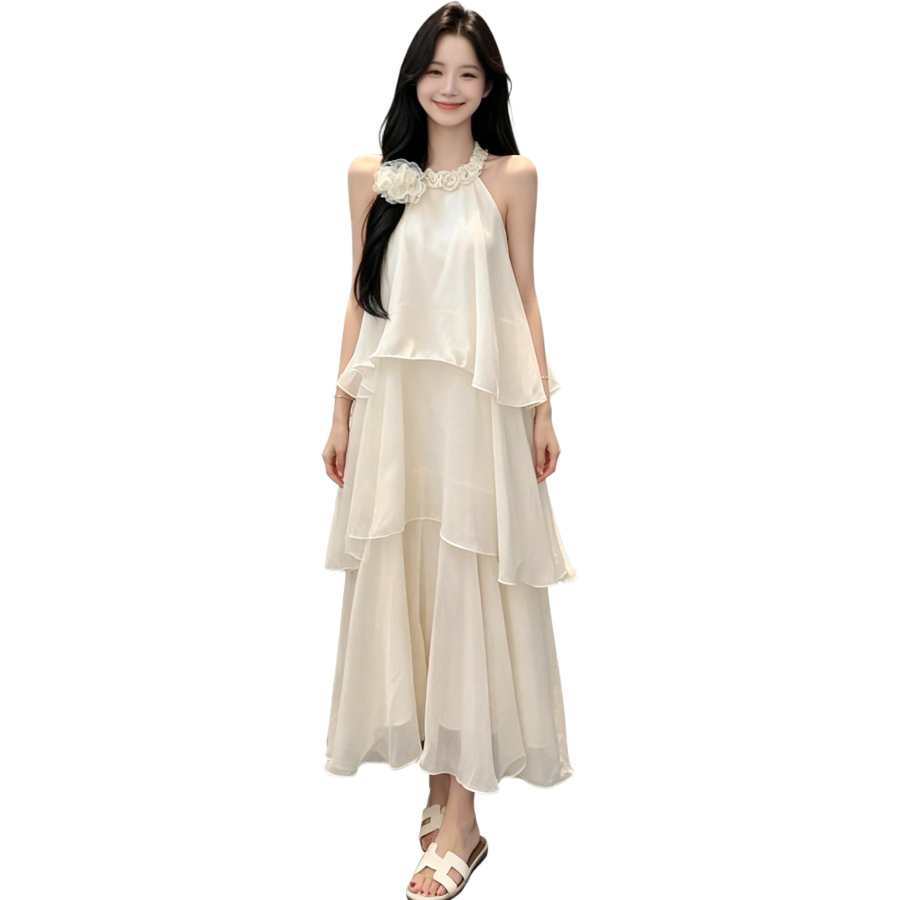 JBBCN Sleeveless Dresses Women's Halter Thin Long Skirt