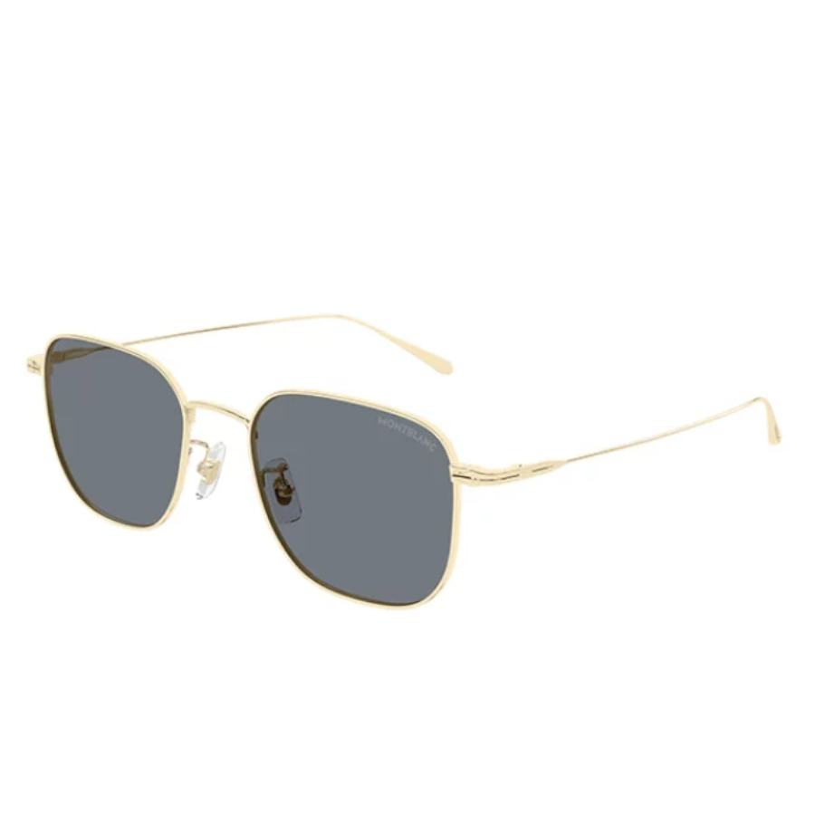 MONTBLANC Metal Square Sunglasses Unisex Gold
