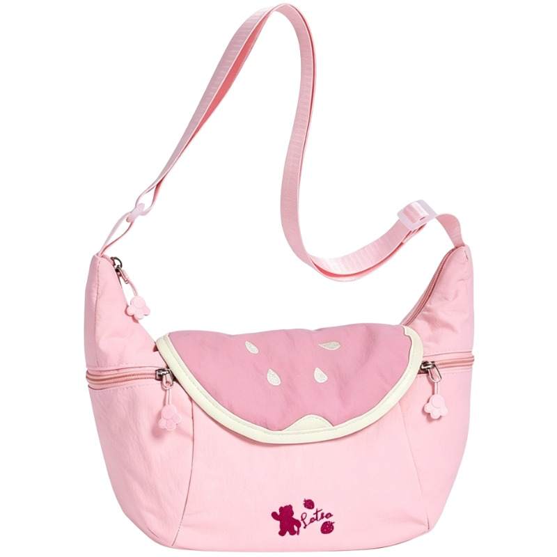 Disney Lotso Oxford Crossbody Bags Regular Women's Strawberry Pink