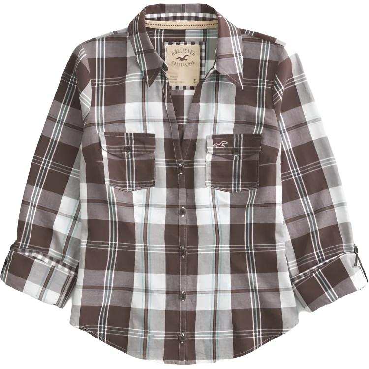Hollister/ Shirts Women's Brown Lapel Moderate