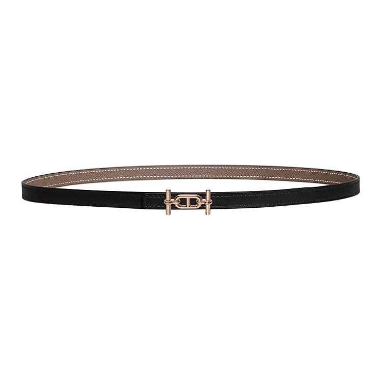 HERMES HERMES Calfskin Leather Belts Women's Width 1.3cm