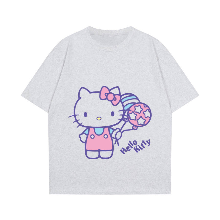 Sanrio Hello Kitty Summer Drop Shoulder Sleeve T Shirt Women's