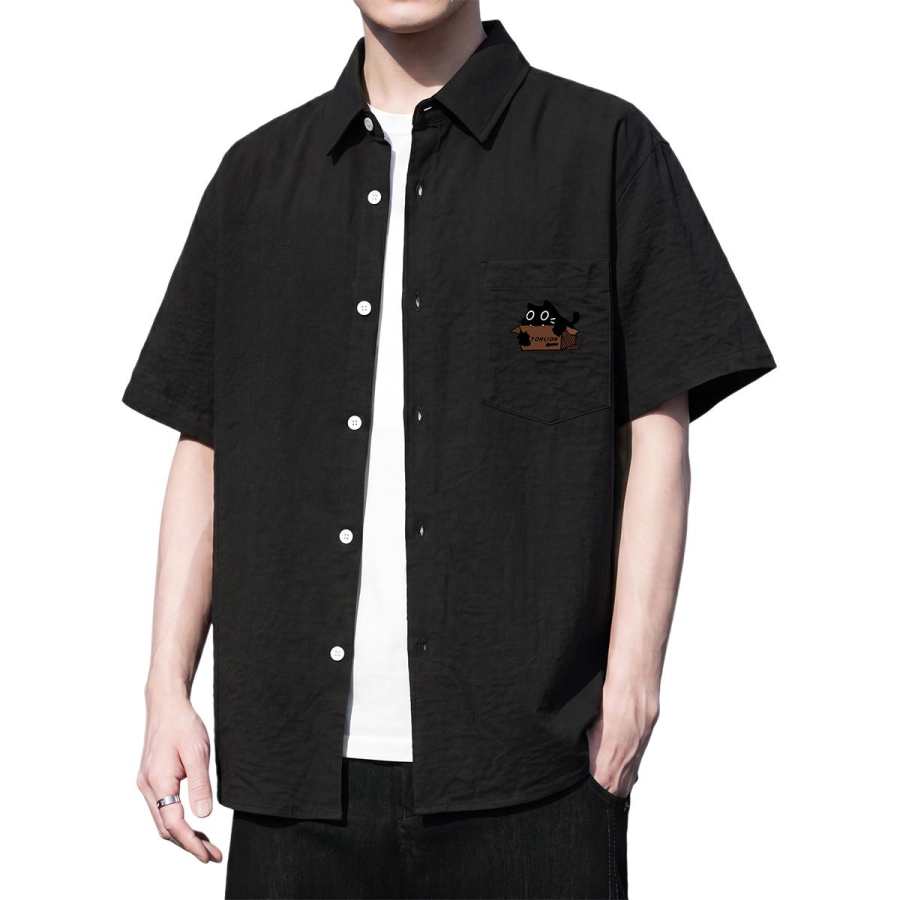 Tonlion Shirts Unisex Lapel Thin Other