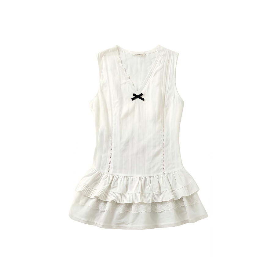DUSHE Slip Dresses Women's White Camisole Thin Short Skirt