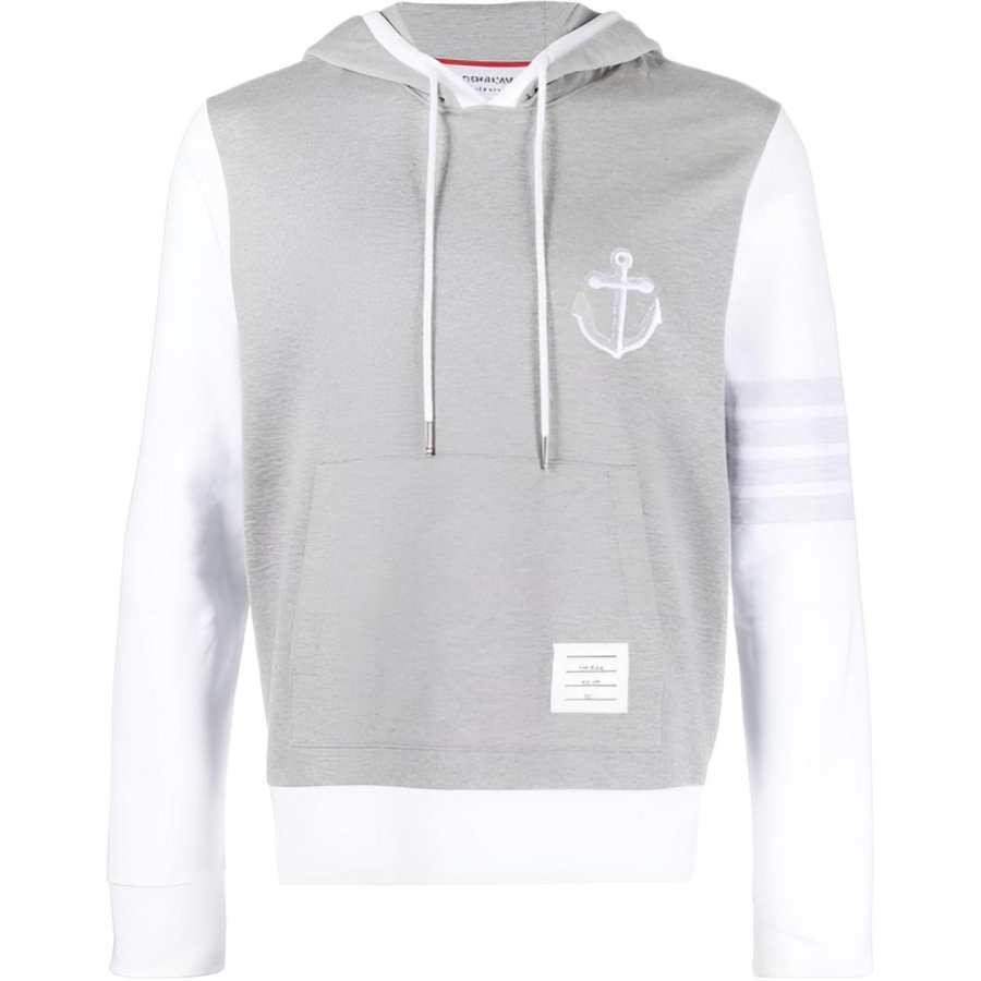 THOM BROWNE THOM BROWNE Anchor Embroidered Drawstring Hoodie
