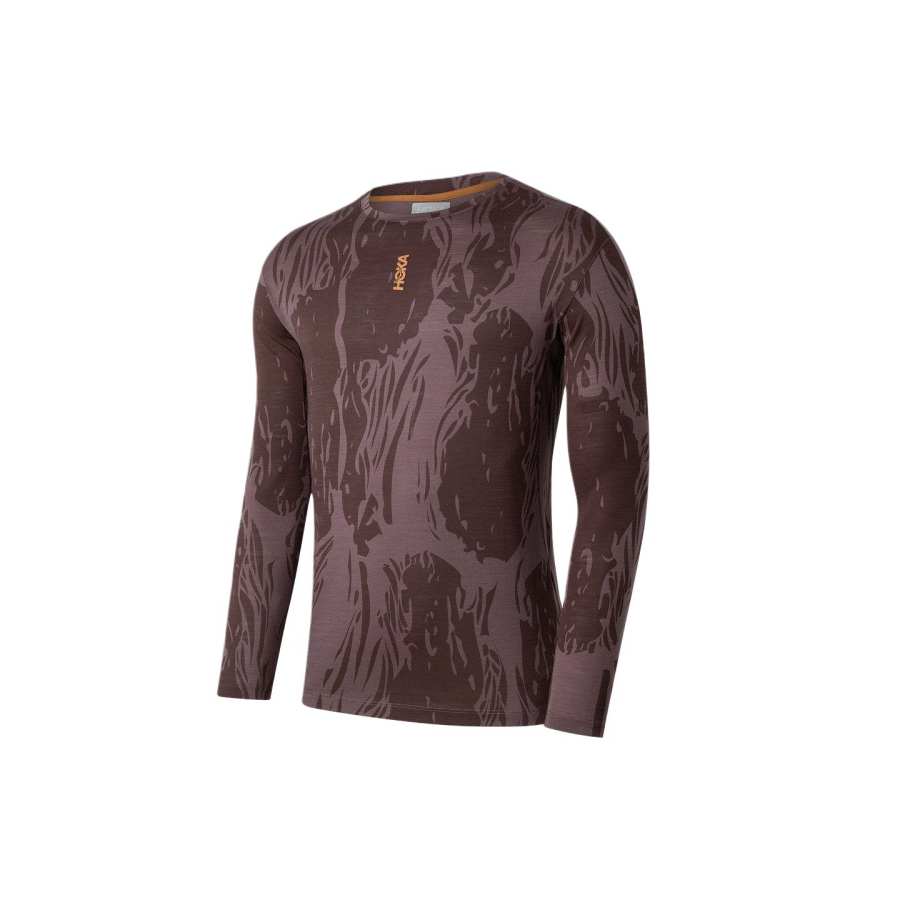 HOKA ONE ONE T Shirts Men's Walnut Brown Crew Neck Moderate