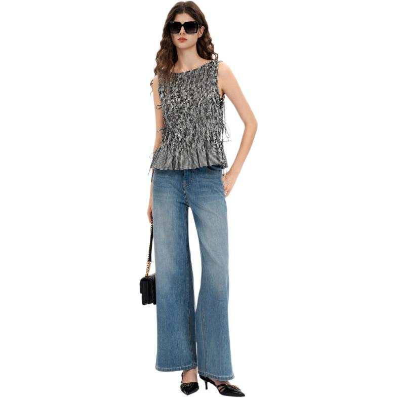 PINKO Jeans Women's Blue Moderate Straight Fit Pants