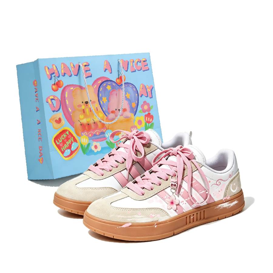 Adidas Adidas Gradas Slip Resistant, Abrasion Resistant, Lightweight Low top Skateboard Shoes Unisex Pink White