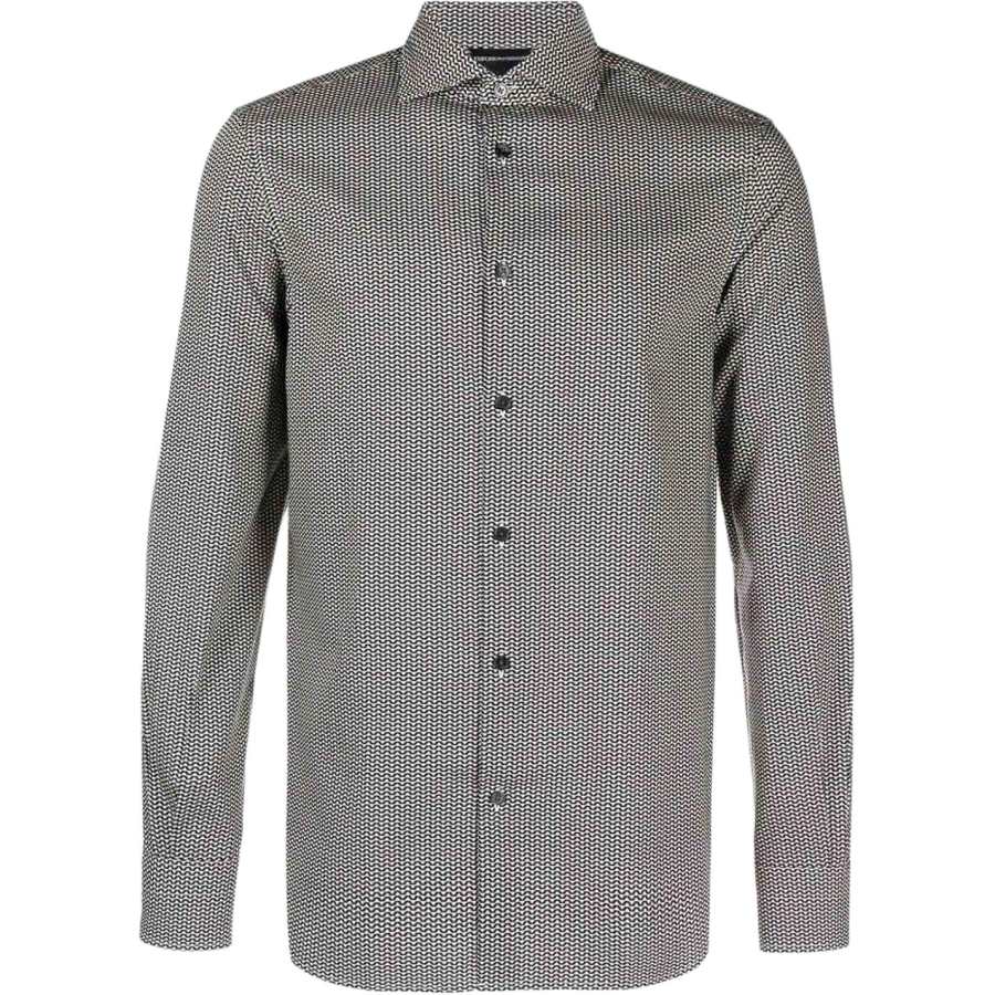 EMPORIO ARMANI Shirts Men's Black Lapel Moderate Other