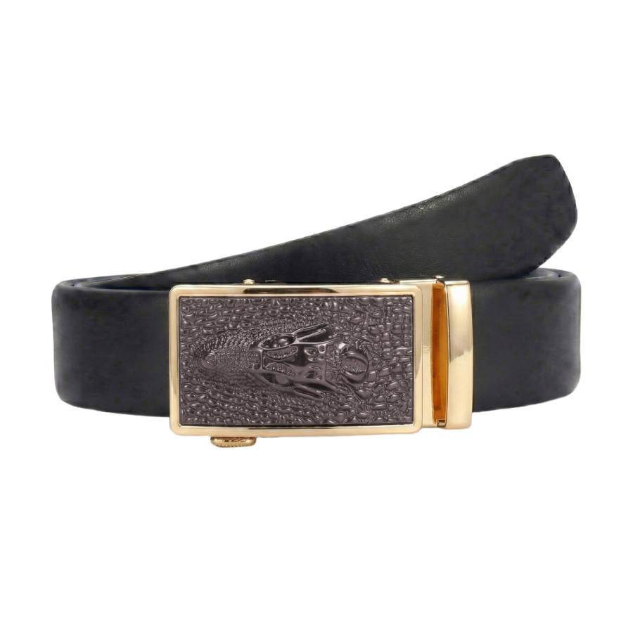 YALU Alloy Cow Split Leather Belts Men's 3.5cm