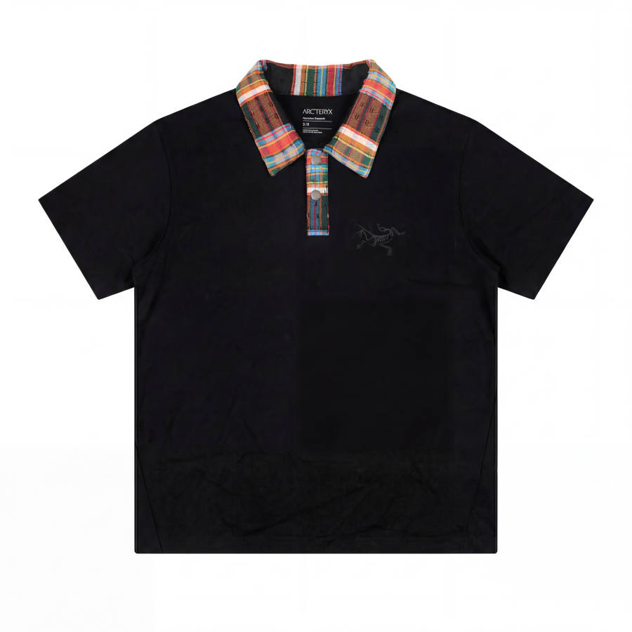 Arcteryx T Shirts Unisex Black/Black Polo Collar Moderate Straight Fit
