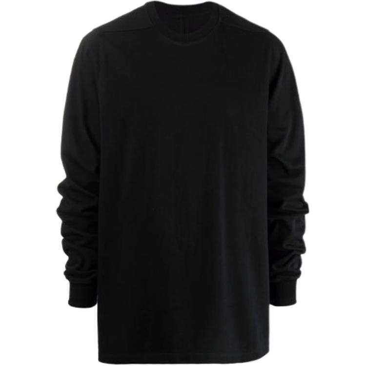 RICK OWENS Sweatshirts Men's Black Crew Neck Moderate Regular