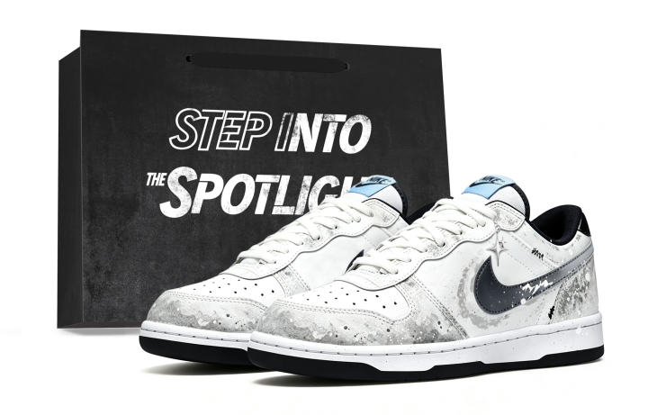 Nike Nike Big Leather Abrasion Resistant Breathable Low top Skateboard Shoes Unisex White Gray