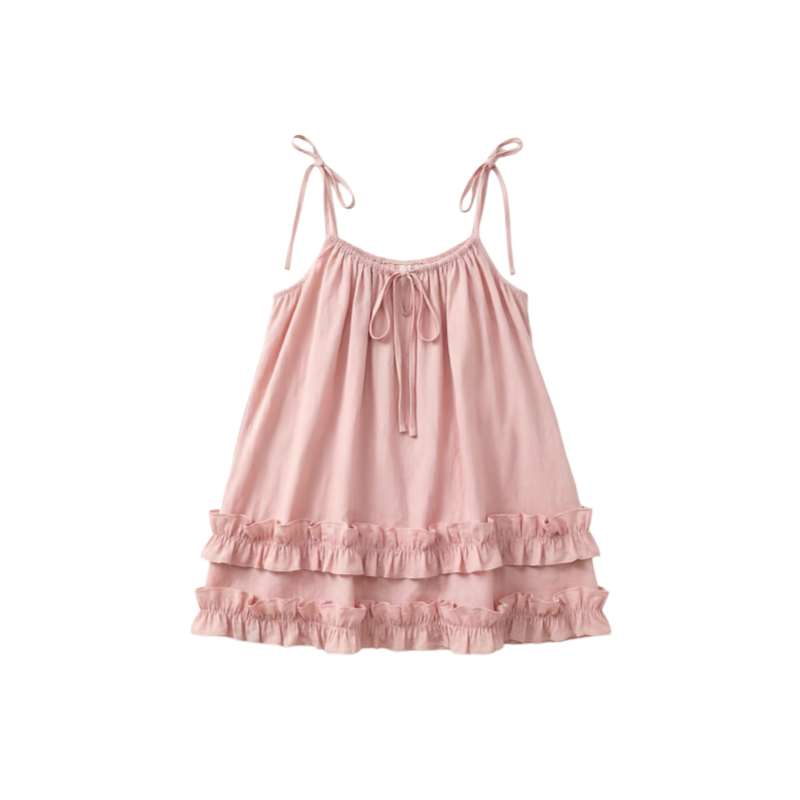 DUSHE Slip Dresses Women's Pink Camisole Thin Midi Dress