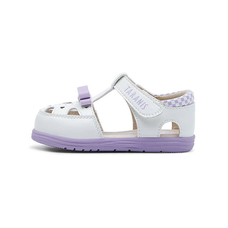 TARANIS Baby Princess Sandals Breathable And Slip Resistant Low top Toddler Shoes White Purple Infant And Toddler