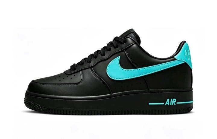 Nike Nike Air Force 1 Slip Resistant Abrasion Resistant Low top Skateboard Shoes Unisex Black Blue