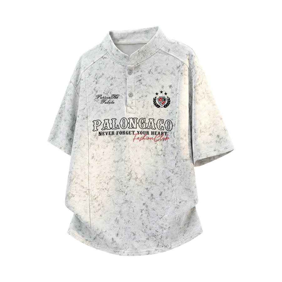 PAL ONGACO T Shirts Unisex Henry Collar Moderate Heavyweight