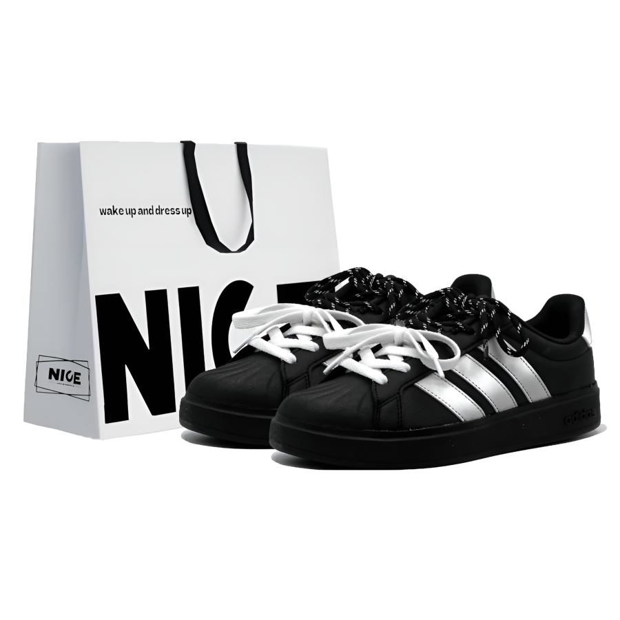 Adidas Adidas Street Talk Abrasion Resistant Lightweight Height Increasing Low top Skateboard Shoes Women's Silver Black