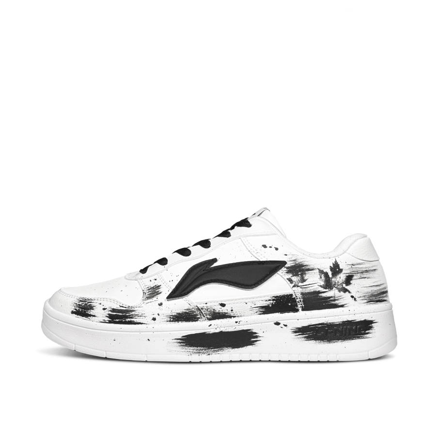 Li-Ning Li Ning Floating Boat Abrasion Resistant Lightweight Low top Skateboard Shoes Men's Black White