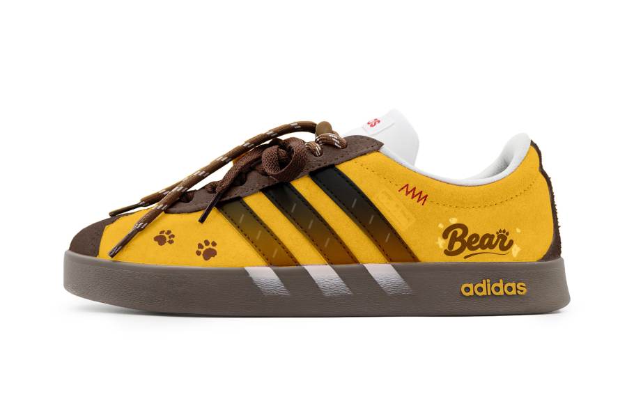 Adidas Adidas VL COURT 2.0 Caramel Cocoa Cushioning Abrasion Resistant Lightweight Low top Skateboard Shoes Unisex Yellow