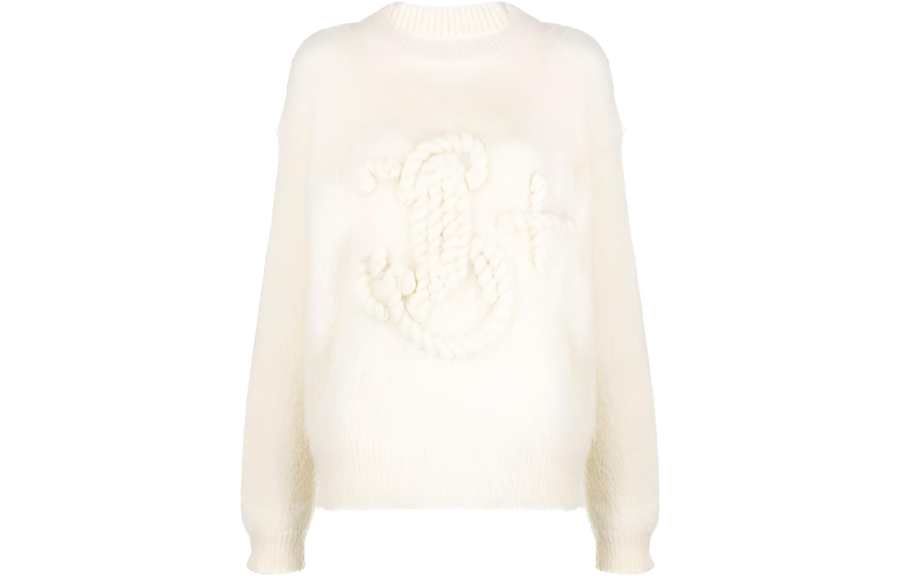 JIL SANDER Jil Sander logo-embroidered chunky-knit jumper